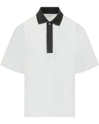 Lanvin - Tops ,Wit ,Katoen Piqué Polo Shirt - Lyst