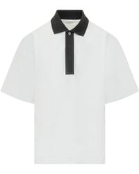 Lanvin - Tops ,Wit ,Katoen Piqué Polo Shirt - Lyst