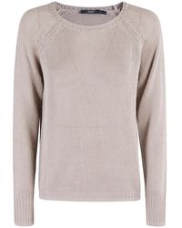 Seventy - Beiger Raglan Rundhals Pullover - Lyst