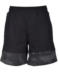 Market - Korte Broeken ,Zwart ,Katoen Katoenen Bermuda Shorts - Lyst