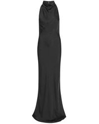 ROTATE BIRGER CHRISTENSEN - Schwarzes Maxikleid Mit Halterneck-Ausschnitt - Lyst