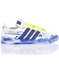 adidas - Sneakers bianche blu fatte a mano - Lyst
