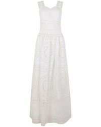 Alberta Ferretti - Geplooide Maxi Jurk - Lyst