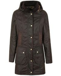 Barbour - Cotone cerato oliva giacca con velluto - Lyst