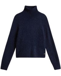 Woolrich - Truien & Vesten ,Blauw ,Alpaca Turtleneck Sweatshirt - Lyst
