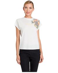 Twin Set - Camiseta blanca con estampado de logo en algodón - Lyst