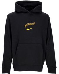Nike - Herren Hoodie Nba City Edition Club Fleece Hoodie Golwar Schwarz - Lyst
