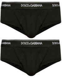 Dolce & Gabbana - Ondergoed ,Zwart ,Twee-Pack Van Briefs - Lyst