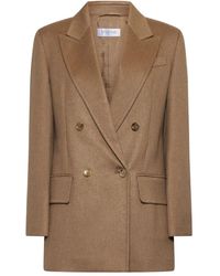 Max Mara - Jassen ,Bruin ,Falster Kameel Haar Blazer Jas - Lyst