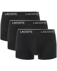 Lacoste - Ondergoed ,Zwart ,Katoen Tripack Boxers Coton Stretch - Lyst