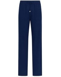 Malo - Broeken ,Blauw ,Donkerblauwe Zachte En Veelzijdige Broek - Lyst