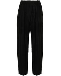 Studio Nicholson - Blauwe Hoge Taille Broek Met Plooien - Lyst