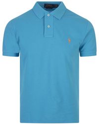 Ralph Lauren - Blaues polo-shirt amerikanischer stil - Lyst