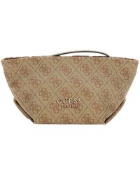 Guess - Tassen ,Bruin ,Leer Eco Evaine Beauty Case - Lyst