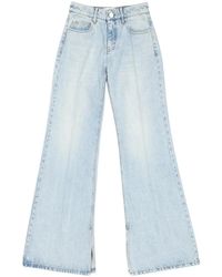 Ami Paris - Flare-jeans in gewaschenem blauem denim - Lyst