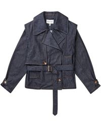 Munthe - Denim trenchcoat mit abnehmbaren ärmeln - Lyst