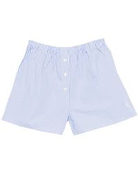 Sporty & Rich - Striped Cotton Shorts - Lyst