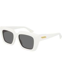 Bottega Veneta - Weiße/graue sonnenbrille,gesungen bv1030s 002,schwarz/graue sonnenbrille bv1030s,sonnenbrille - Lyst