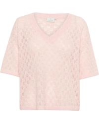 Kaffe - Lotus Melange V-Neck Pullover Sweater - Lyst