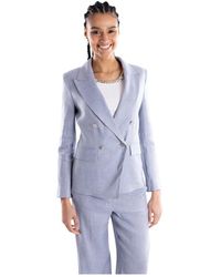 Marella - Jassen ,Blauw ,Leer Bussola Blazer - Lyst
