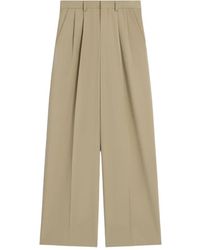 Celine - Broeken ,Katoen Geplooide Broek Van Katoen En Wol Gabardine - Lyst