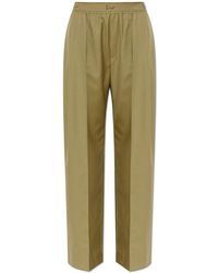 KENZO - Broeken ,Groen ,Wol Wollen Wijde Pijpen Broek - Lyst