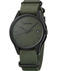 Calvin Klein - Accessoires ,Groen ,Quartz Horloge Met Kleurrijke Wijzerplaat - Lyst