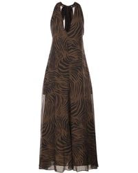 Max Mara - Kleedjes ,Bruin ,Polyester Mstsalice Jurk - Lyst