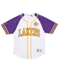 Mitchell & Ness - Fitness ,Veelkleurig ,Katoen Nba Trainingsdag Jersey Loslak Wit - Lyst