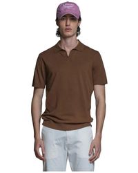 Impure - Tops ,Bruin ,Katoen Gebreide Polo Met Korte Mouwen - Lyst