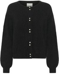 Part Two - Truien & Vesten ,Zwart ,Vrouwelijke Gebreide Trui Met Pofmouwen - Lyst