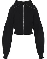 Sportmax - Truien & Vesten ,Zwart ,Wol Zwarte Sweater Elegant Laagjes Aw 25 - Lyst