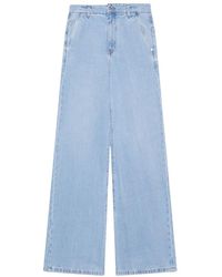 Gcds - Jeans ,Blauw ,Denim Stone Washed Denim Broeken - Lyst