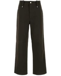 Burberry - Broeken ,Bruin ,Katoen Chocolate Cotton Wide-Leg Pant - Lyst
