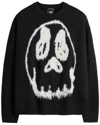 Y-3 - Truien & Vesten ,Zwart ,Polyester Loose Crew Sweater - Lyst