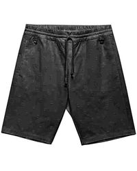 John Richmond - Korte Broeken ,Zwart ,Katoen Bermuda Met Trekkoord En Metalen Details - Lyst