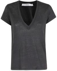 IRO - Tops ,Zwart ,Linnen Light Linen T-Shirt - Lyst
