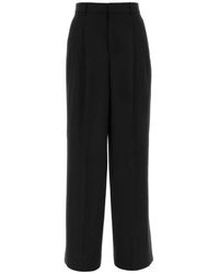 Ami Paris - Broeken ,Zwart ,Wol Wool Wide-Leg Pant - Lyst