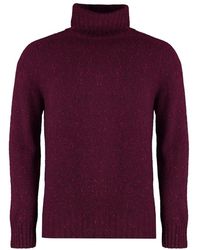 Malo - Truien & Vesten ,Paars ,Kasjmier Heather Cashmere Turtleneck Sweater - Lyst