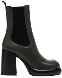 Burberry - Dark Leather Chelsea Wedge Ankle Boot - Lyst