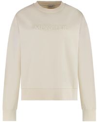 Moncler - Hoodies & Sweatvesten ,Katoen Hoodie Met Geborduurd Logo - Lyst