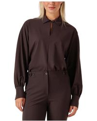 JAPANTKY - Overhemden ,Bruin ,Sotoko Blouse - Lyst