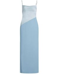 Karl Lagerfeld - Vestido azul de satén con tirantes - Lyst