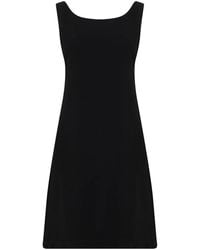Moschino - Elegante Zwarte Jurk Met Brede Bandjes - Lyst