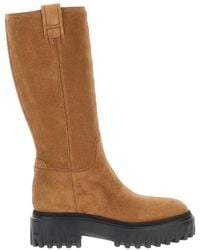 Hogan - Schoenen ,Bruin ,Leer H700 Over-Knee Laarzen - Lyst