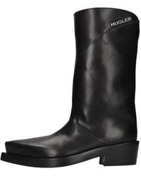 Mugler - Schoenen ,Zwart ,Leer Leren Texan Laarzen - Lyst