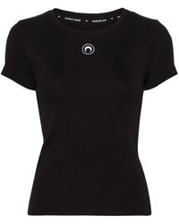 Marine Serre - Tops ,Zwart ,Zwarte T-Shirts En Polos - Lyst