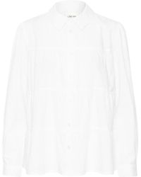 Cream - Overhemden ,Wit ,Witte Blouse Met Ruches - Lyst