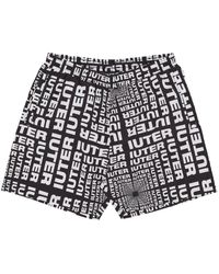 Iuter - Badmode ,Zwart ,Polyester Zwarte Zwembroek Met Elastische Taille - Lyst