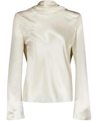 Saint Laurent - Elegante Zijden Rolnek Blouse - Lyst